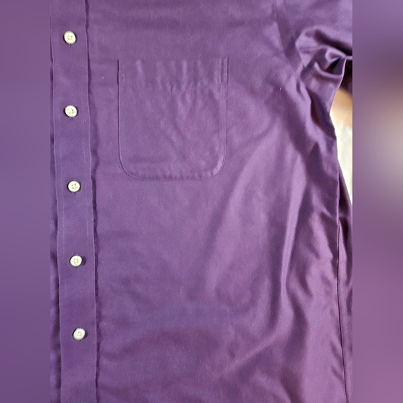 Gold Label Roundtree & Yorke Mens Purple Button Up Long Sleeve Shirt Size 15 1/2 - Picture 5 of 12